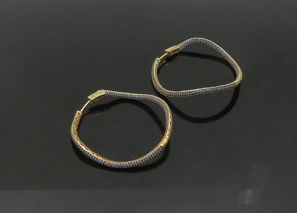 KLEO 925 Sterling Silver  Vintage Tanzanite Gold Plated Hoop Earrings  EG10540