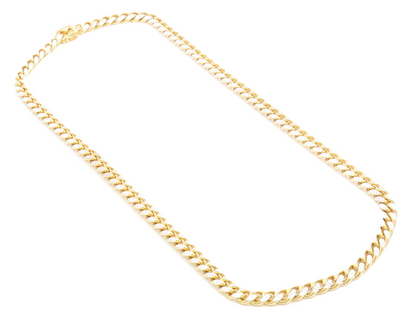 925 Sterling Silver  Diamond Cut Two Tone Curb Link Chain Necklace  NE1662