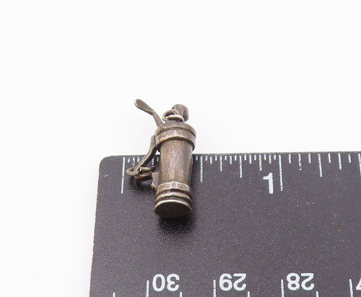925 Sterling Silver  Vintage Petite Bag Of Golf Clubs Sports Pendant  PT17398