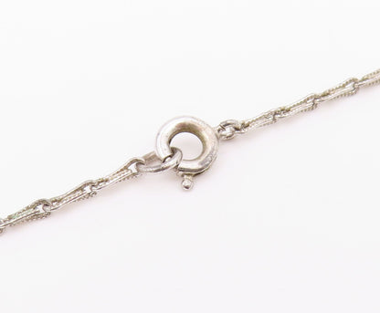 925 Silver  Vintage Dainty Cubic Zirconia Open Love Heart Necklace  NE3949