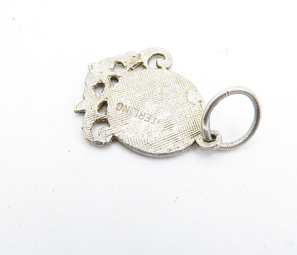 925 Sterling Silver  Vintage Petite Etched Detail Swirl Vine Pendant  PT4371