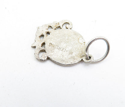 925 Sterling Silver  Vintage Petite Etched Detail Swirl Vine Pendant  PT4371