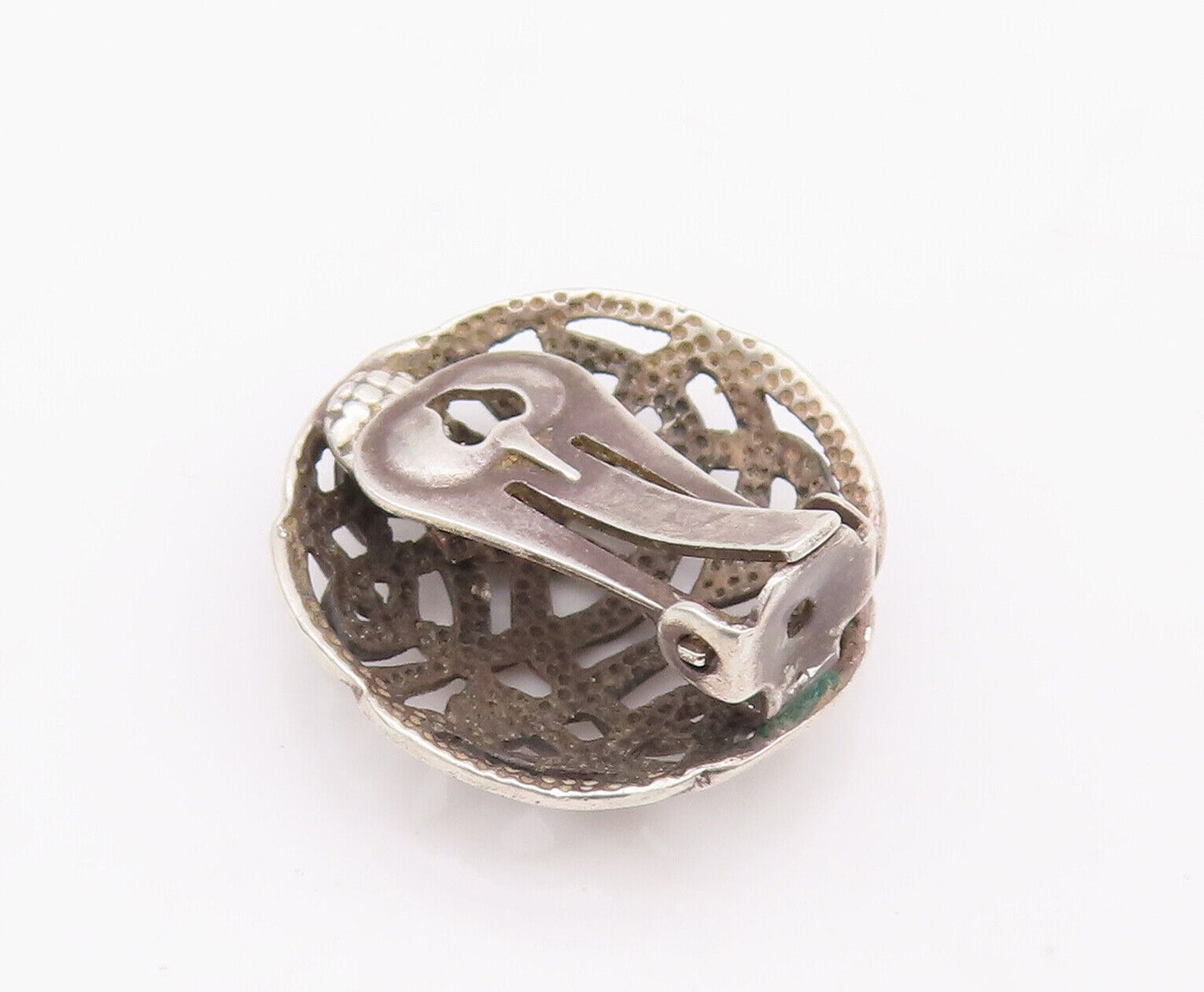 925 Sterling Silver Vintage Earrings Round Cutout Celtic Knot Design  EG13090