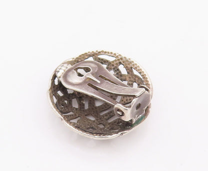 925 Sterling Silver Vintage Earrings Round Cutout Celtic Knot Design  EG13090