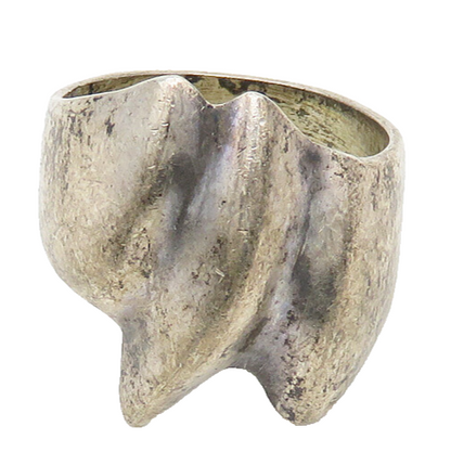 MEXICO 925 Sterling Silver  Vintage Dark Tone Fluted Band Ring Sz 9  RG18718