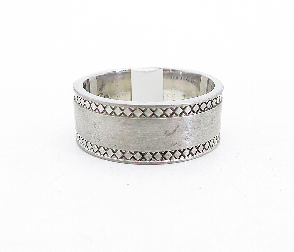 TAHARA & CO. 925 Sterling Silver  Etched Border Matte Band Ring Sz 9.5  RG5522
