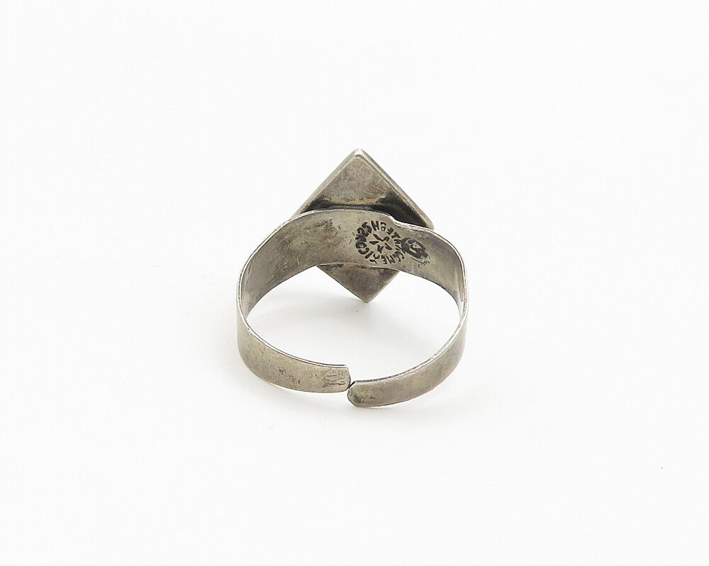 MEXICO 925 Silver  Vintage Egyptian Ankh Oxidized Band Ring Sz 12.5  RG18560