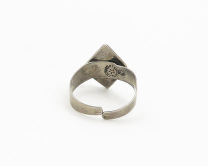 MEXICO 925 Silver  Vintage Egyptian Ankh Oxidized Band Ring Sz 12.5  RG18560