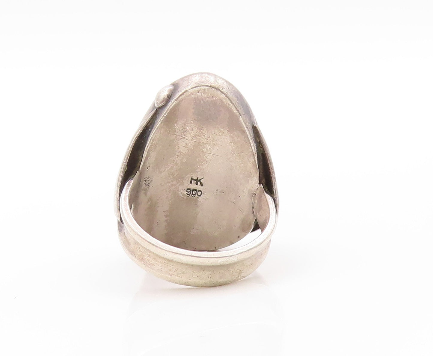 925 Sterling Silver Vintage Ring EUROPEAN Amorphas Crazy Lace Agate Sz 7 RG32663