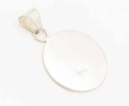 MEXICO 925 Silver  Vintage Calendar Pyramid Carved Sun Moon Pendant  PT22370