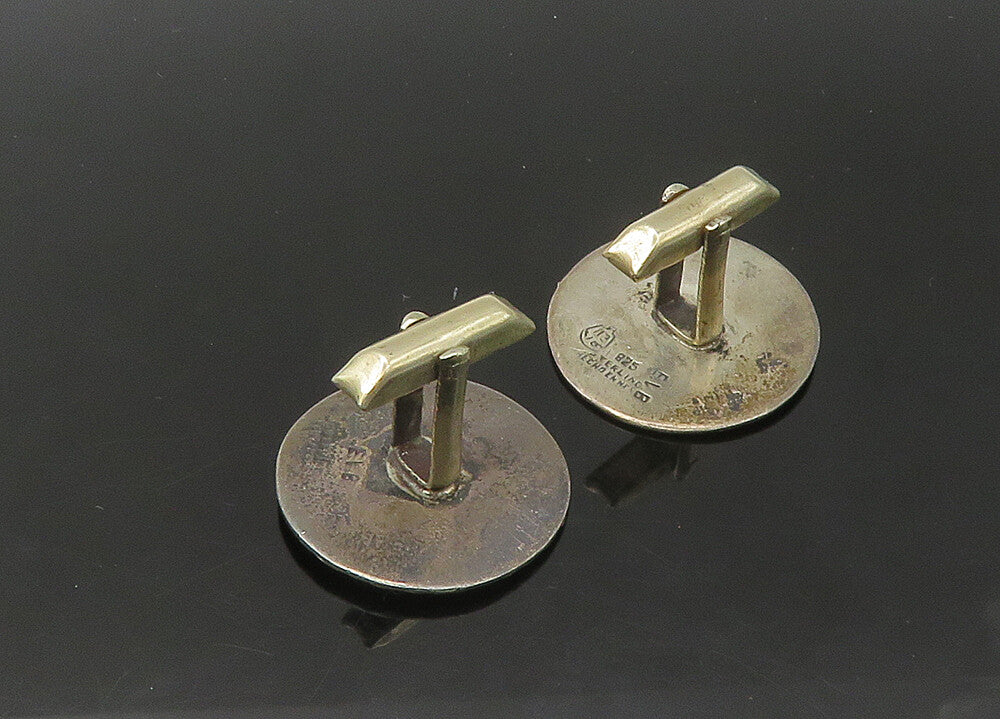 MEXICO 925 Sterling Silver  Vintage Mayan Aztec Sun Calendar Cufflinks  TR3071