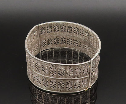 925 Sterling Silver Vintage Antique Spiral Wire Openwork Bangle Bracelet  BT9552