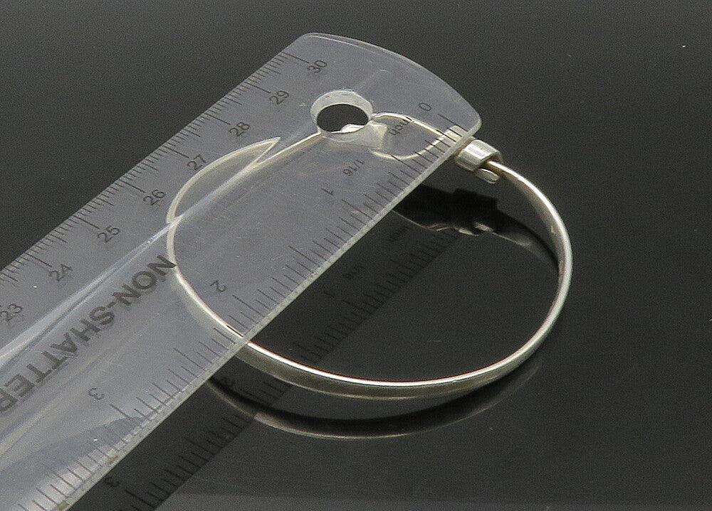 GAETAN 925 Sterling Silver  Vintage Shiny Loop Hook Bangle Bracelet  BT8885