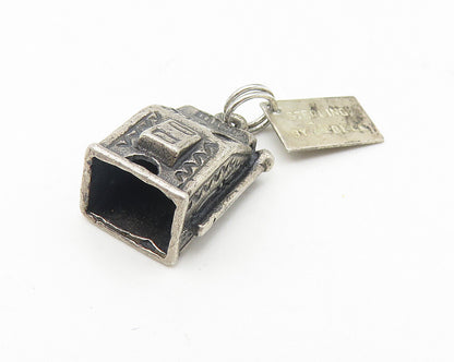 POST BELL TRADING 925 Silver  Vintage Oxidized Slot Machine Pendant  PT8871