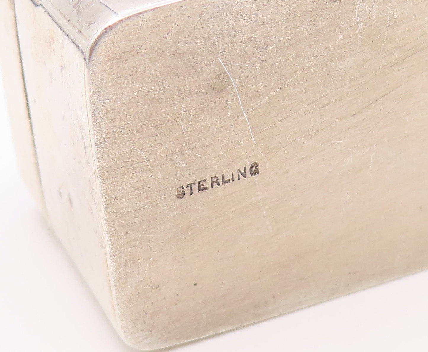 925 Sterling Silver Vintage Snuff Box Beaded Rectangular Cigarette Case  TR4222