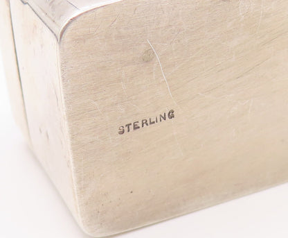 925 Sterling Silver Vintage Snuff Box Beaded Rectangular Cigarette Case  TR4222
