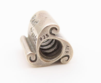 PANDORA 925 Silver  Vintage Shiny Best Friends Swirl Charm Pendant  PT19866