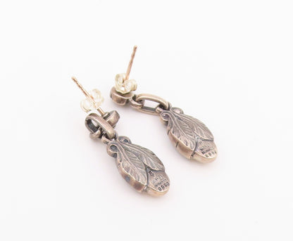 925 Sterling Silver Vintage Earrings GEORG JENSEN DENMARK Floral Drop  EG14525