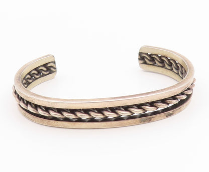 925 Sterling Silver Vintage Bracelet ROGER FRANCISCO NAVAJO Roped Cuff  BT11296