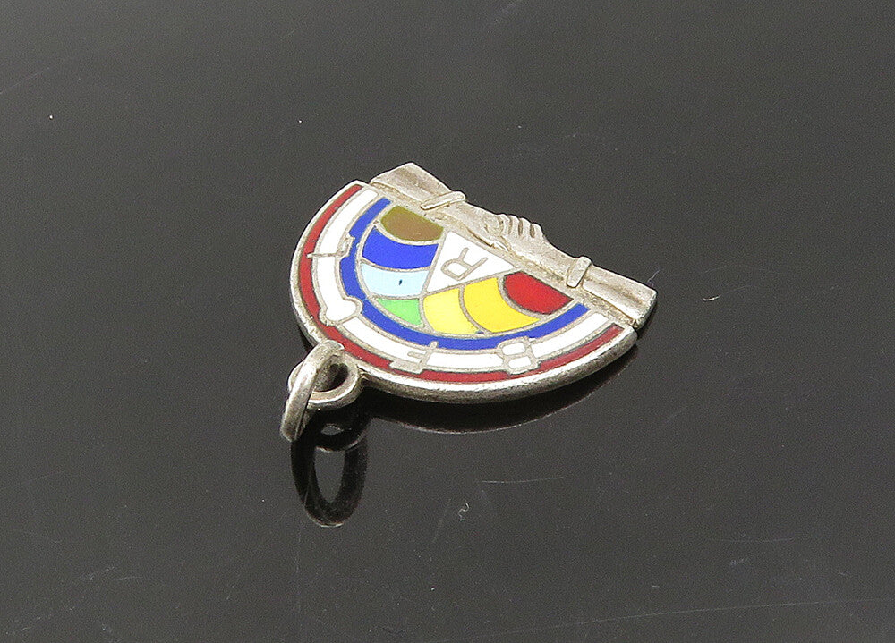 925 Sterling Silver  Vintage Enamel BFCL Masonic Youth Group Pendant  PT17528