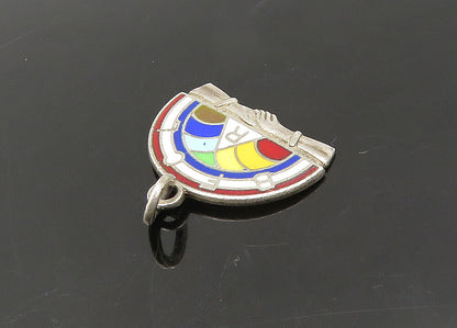 925 Sterling Silver  Vintage Enamel BFCL Masonic Youth Group Pendant  PT17528