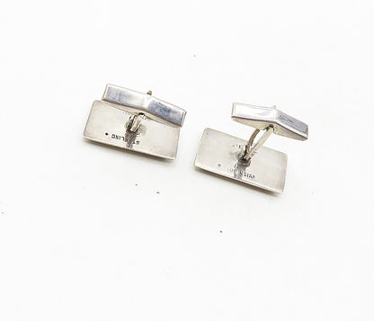 SIAM 925 Sterling Silver  Vintage Enamel Dragon Boat Square Cuff Links  TR1568
