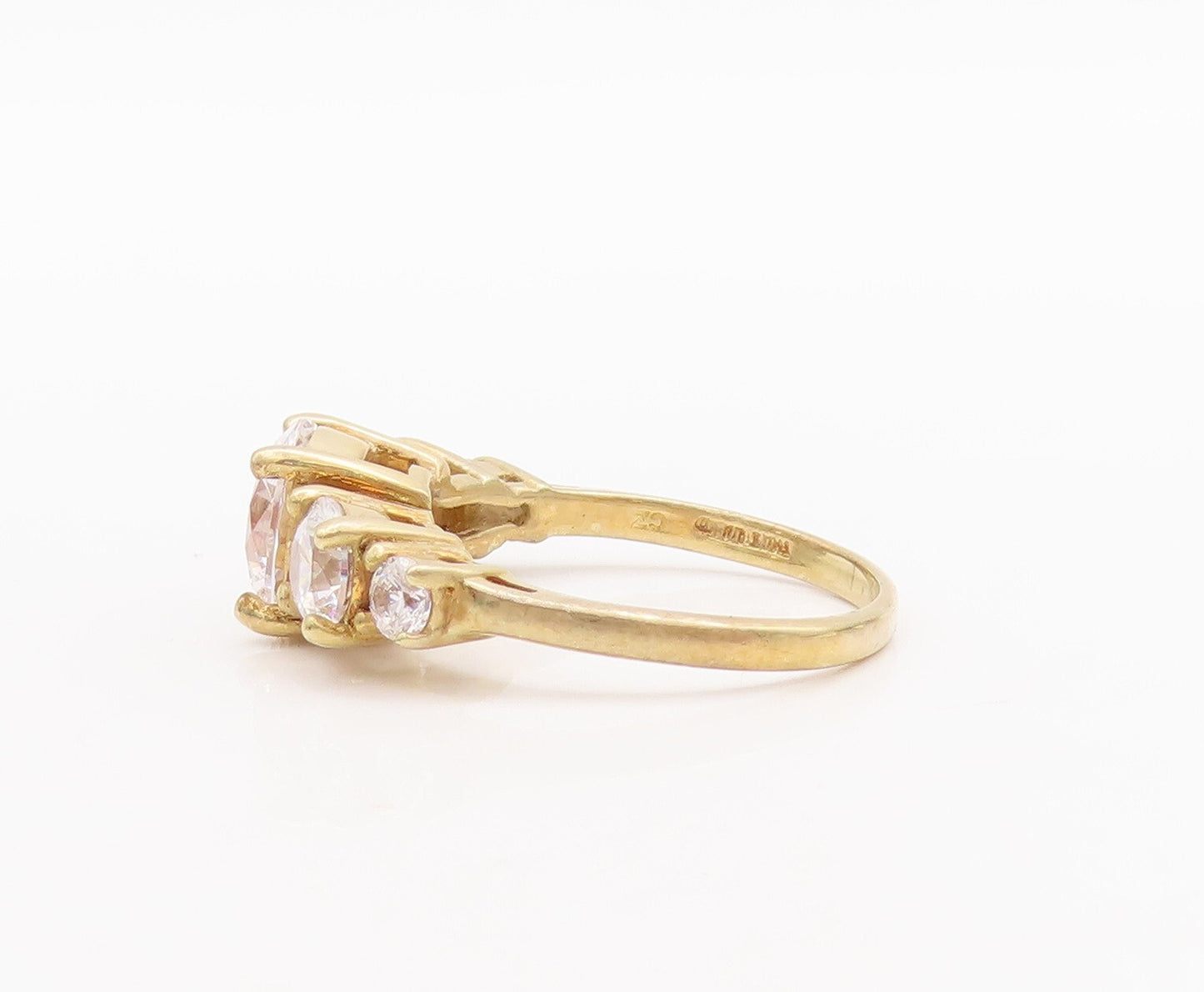 925 Sterling Silver Vintage Ring Gold Plated CZ Wedding Ring  Sz 7  RG29629