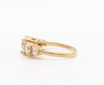 925 Sterling Silver Vintage Ring Gold Plated CZ Wedding Ring  Sz 7  RG29629