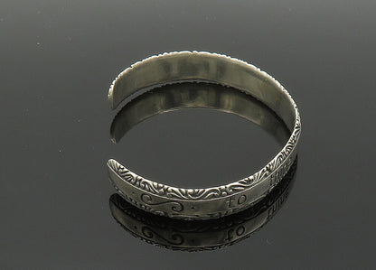 925 Sterling Silver Vintage Be True Motivational Quote Cuff Bracelet BT8130
