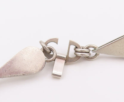 925 Sterling Silver Vintage Necklace Interlocking Teardrop Link Chain NE4688
