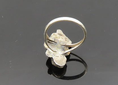 NAVAJO 925 Sterling Silver  Vintage Mother Of Pearl Band Ring Sz 6  RG19991