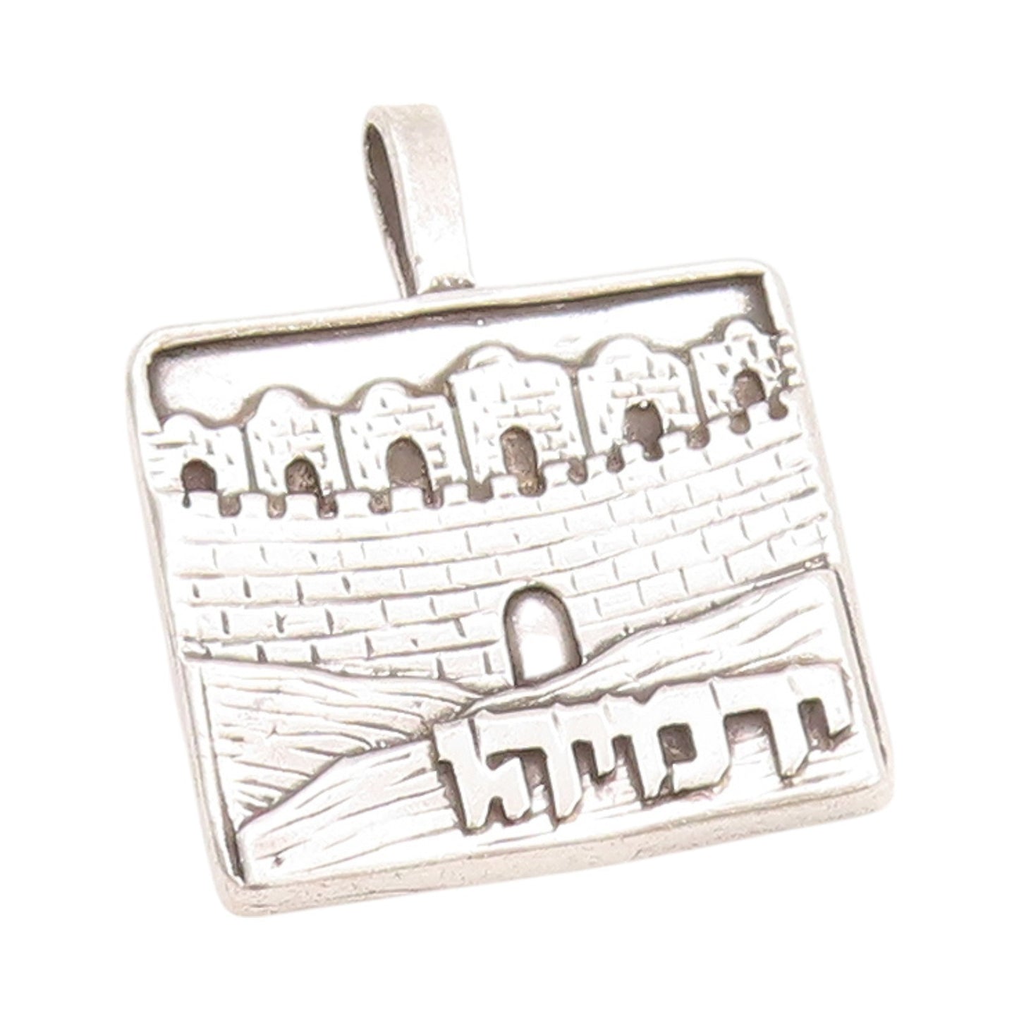 925 Sterling Silver Vintage Pendant Religious Jerusalem Jeremiah  PT24072