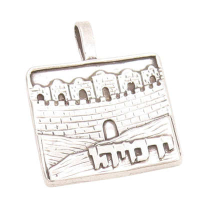 925 Sterling Silver Vintage Pendant Religious Jerusalem Jeremiah  PT24072