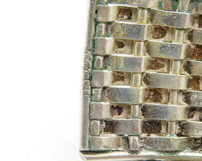 DESIGNER 925 Silver  Vintage Shiny Weaved Non Pierce Drop Earrings  EG9424