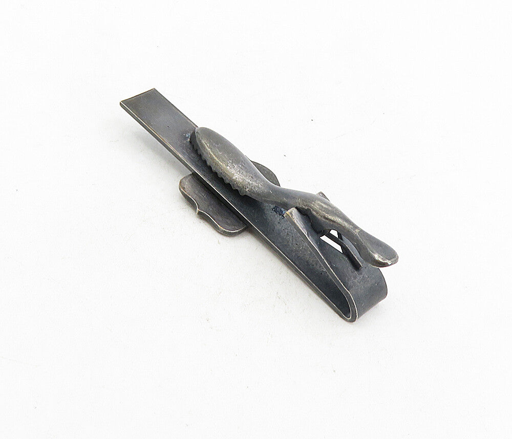 925 Sterling Silver  Vintage Oxidized Tennis Player Detail Tie Clip  TR1416