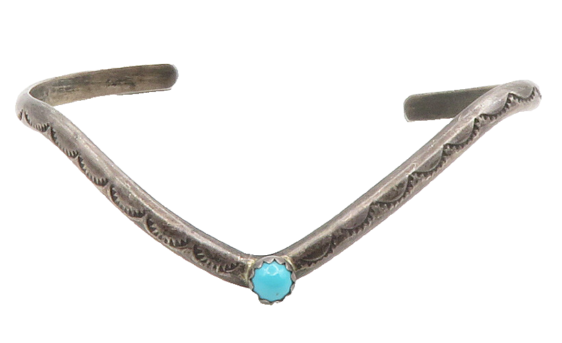 NAVAJO 925 Sterling Silver  Vintage Turquoise Oxidized Cuff Bracelet  BT5179