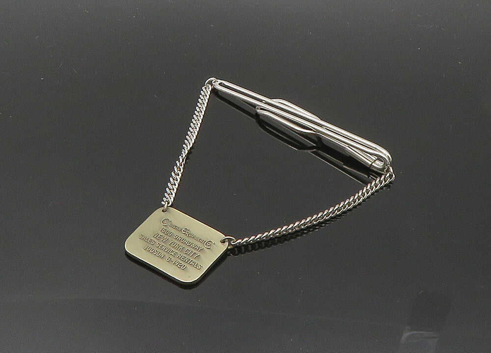 925 Sterling Silver  Vintage Camera Equipment Chained Tie Clip  TR2759