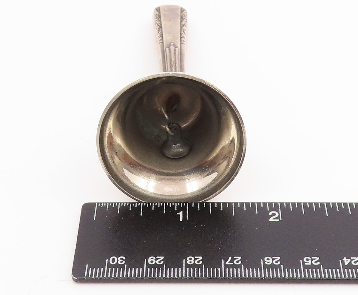 925 Sterling Silver Vintage Dinner Bell Elegant Intricate Detail JINGLES  TR4200