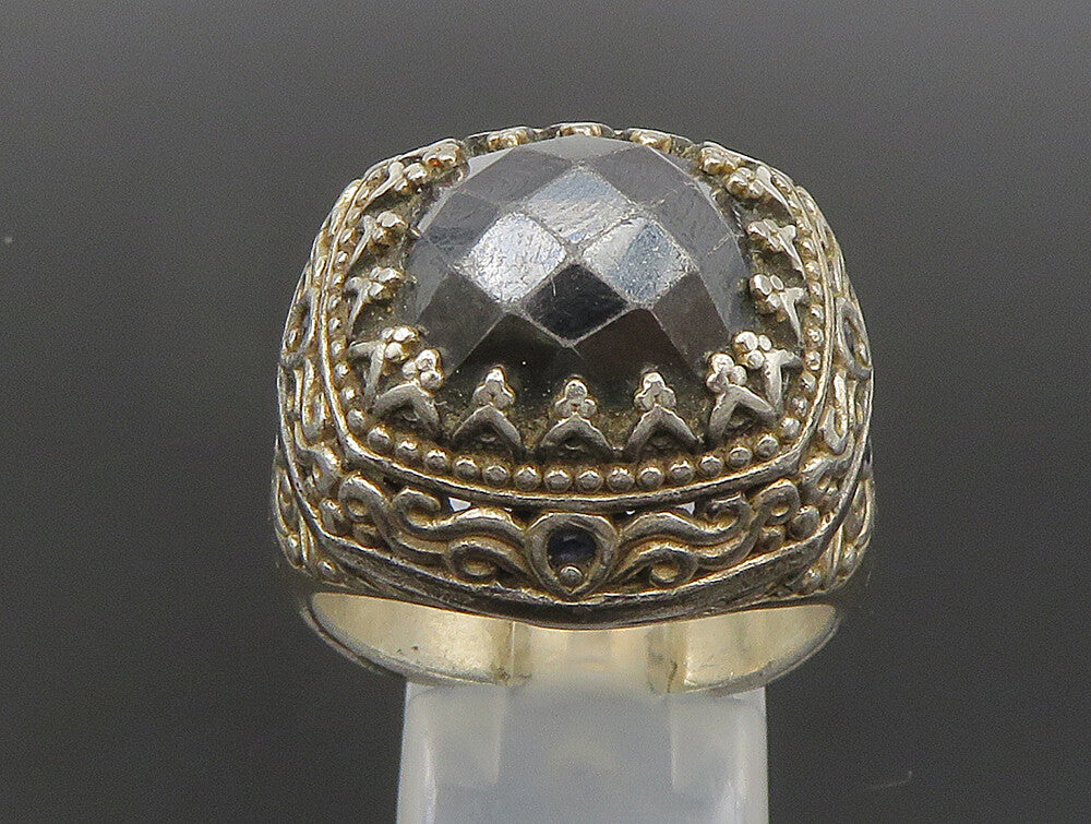 MICHAEL VALITUTTI 925 Silver  Vintage Scroll Spinel Dome Ring Sz 10  RG24468