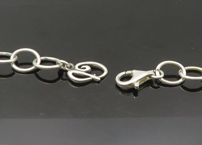 CAROLYN POLLACK 925 Silver  Vintage Mother Of Pearl Chain Necklace  NE3576
