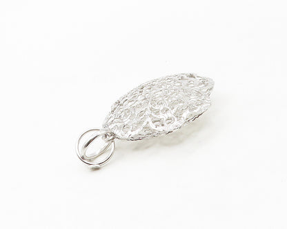 925 Sterling Silver  Shiny Polished Open Flower Motif Pendant  PT13746