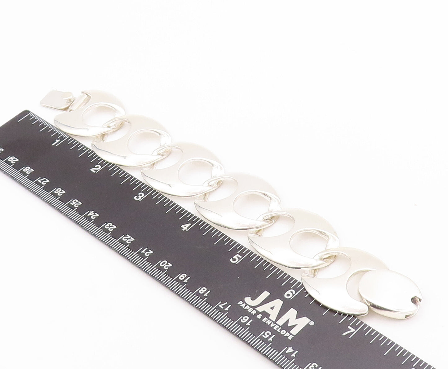925 Sterling Silver Vintage Bracelet MEXICO Designer Hour Glass Effect  BT10514