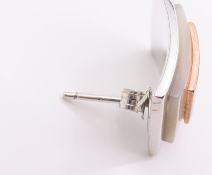 925 Sterling Silver Vintage Earrings Mother Of Pearl Geometric Stud  EG14211