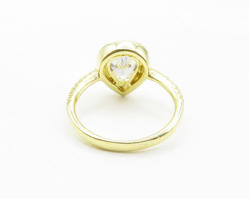 925 Sterling Silver  Shiny Cubic Zirconia Gold Plated Band Ring Sz 7  RG14777