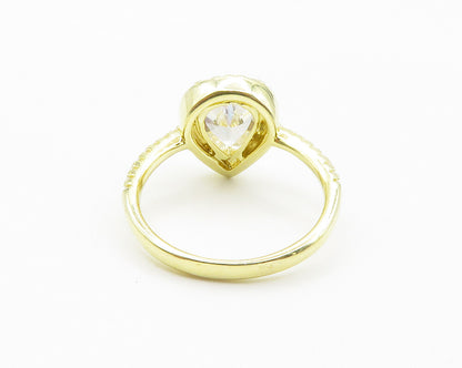 925 Sterling Silver  Shiny Cubic Zirconia Gold Plated Band Ring Sz 7  RG14777