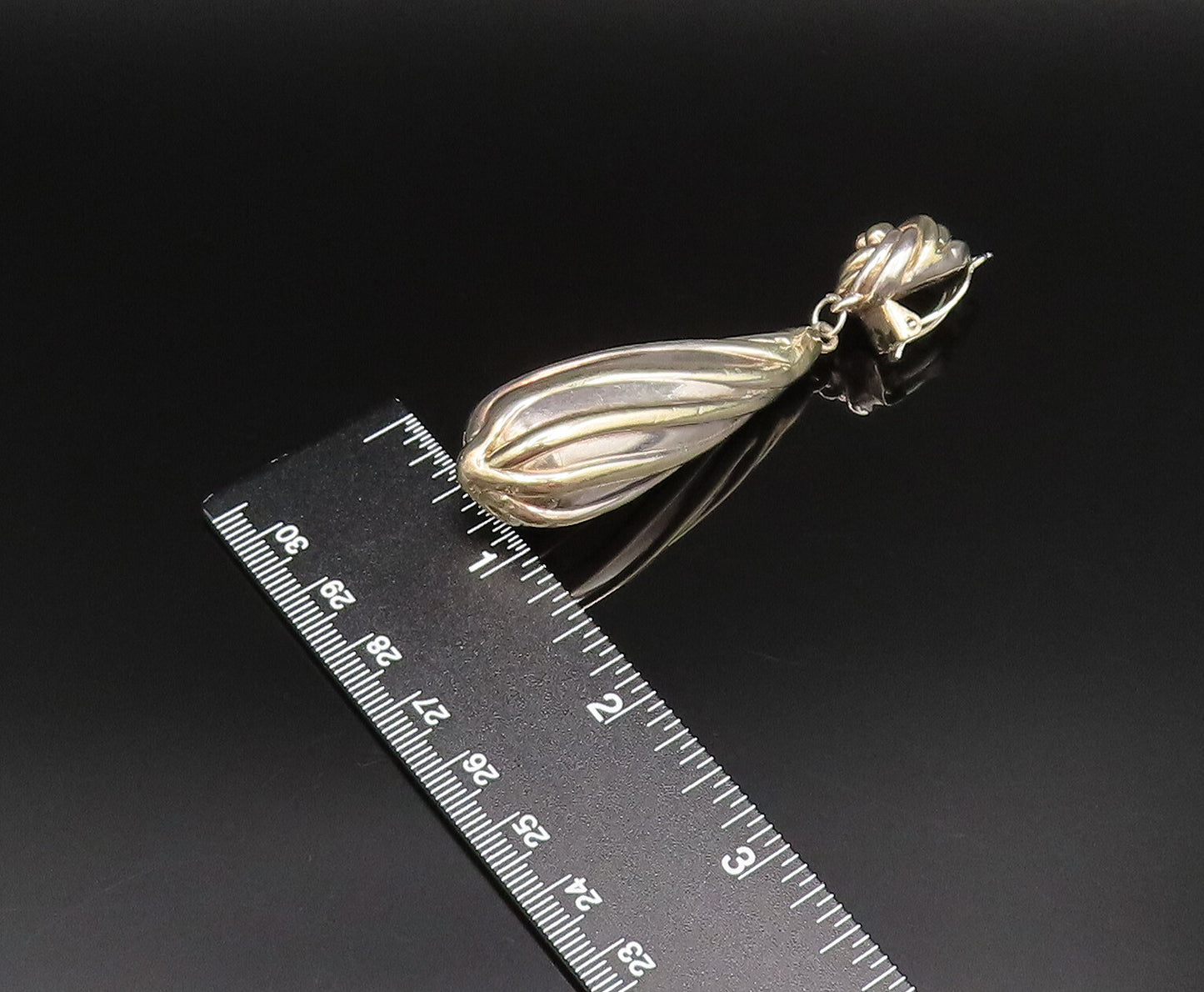 925 Sterling Silver Vintage Love Knot Long Ribbed Non Pierced Earrings EG11985