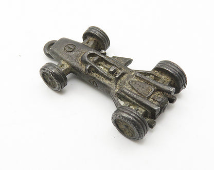 925 Sterling Silver  Vintage Oxidized Go Cart Racer Motif Pendant  PT8435