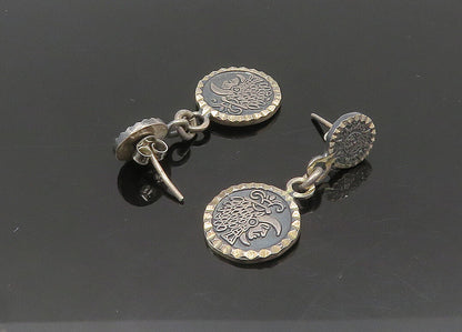 MEXICO 925 Sterling Silver  Vintage Warrior Head Dangle Earrings  EG10400