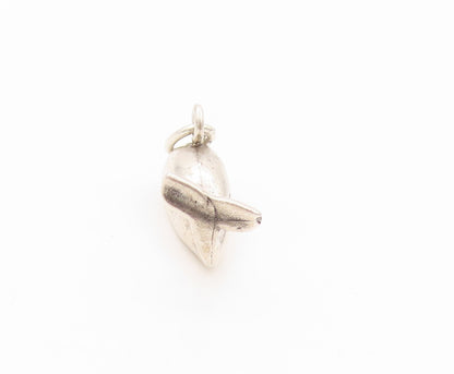 925 Sterling Silver Vintage Pendant Minimalist Whale Charm  PT24111