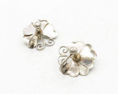 AMITA JAPAN 925 Silver  Vintage Petite Pearl Floral Non Pierce Earrings EG6656